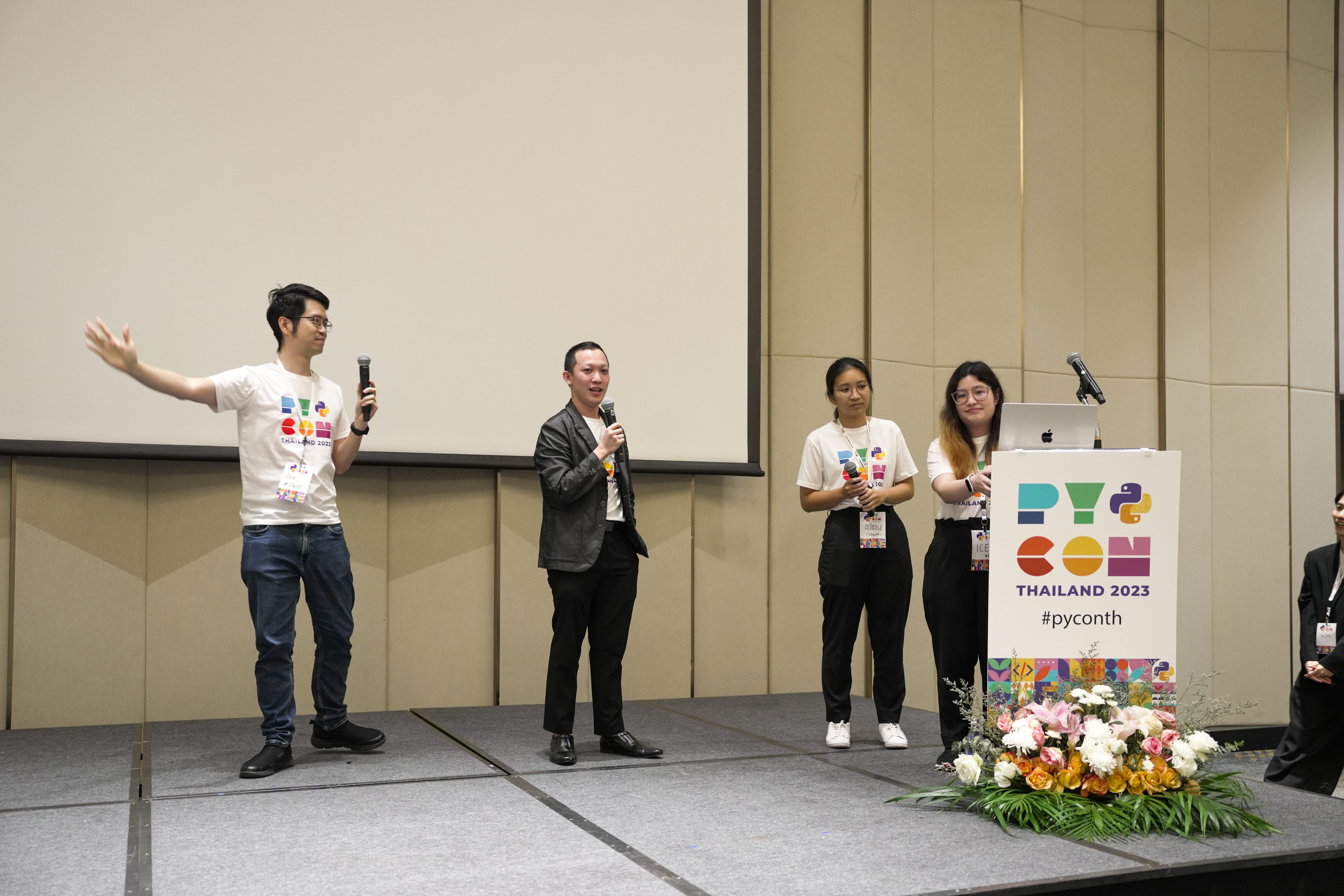 PyConTH 2023 - Tech team on stage